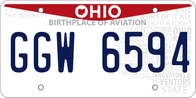 OH license plate GGW6594