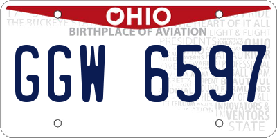 OH license plate GGW6597