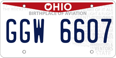 OH license plate GGW6607