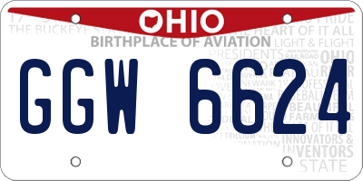 OH license plate GGW6624