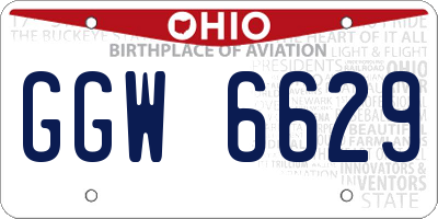 OH license plate GGW6629