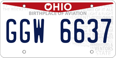 OH license plate GGW6637