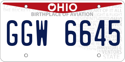 OH license plate GGW6645