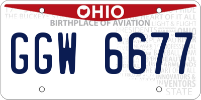 OH license plate GGW6677