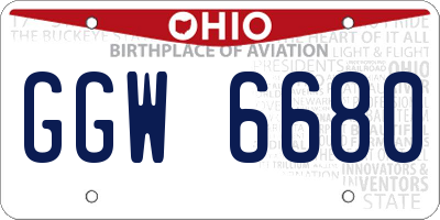 OH license plate GGW6680