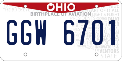 OH license plate GGW6701