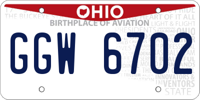 OH license plate GGW6702