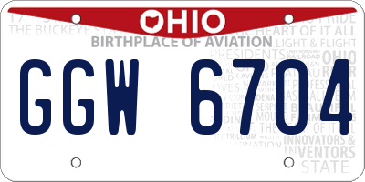 OH license plate GGW6704