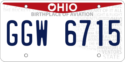 OH license plate GGW6715