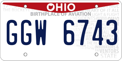 OH license plate GGW6743