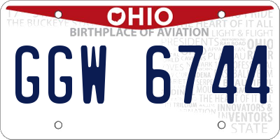 OH license plate GGW6744