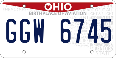 OH license plate GGW6745