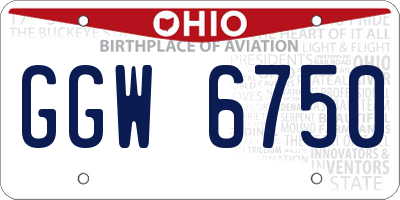 OH license plate GGW6750