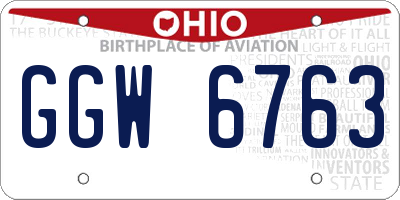 OH license plate GGW6763