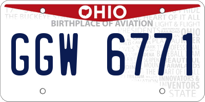 OH license plate GGW6771