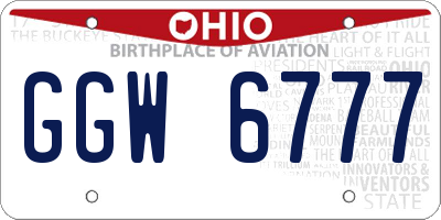 OH license plate GGW6777