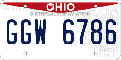 OH license plate GGW6786
