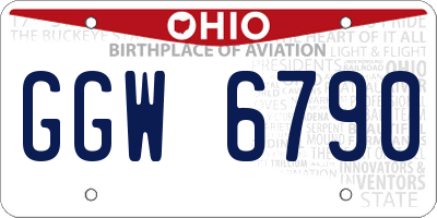 OH license plate GGW6790