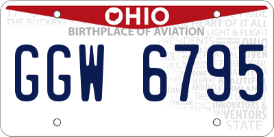 OH license plate GGW6795