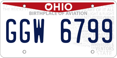 OH license plate GGW6799