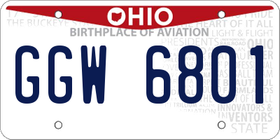 OH license plate GGW6801