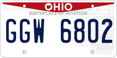 OH license plate GGW6802