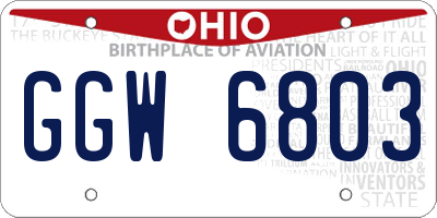 OH license plate GGW6803