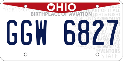 OH license plate GGW6827