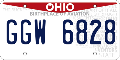 OH license plate GGW6828