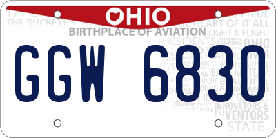 OH license plate GGW6830
