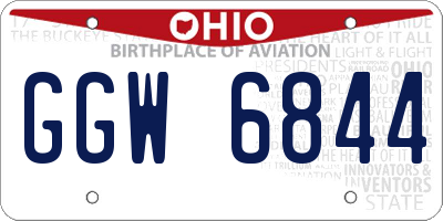 OH license plate GGW6844