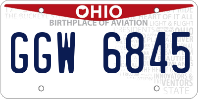 OH license plate GGW6845