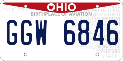 OH license plate GGW6846