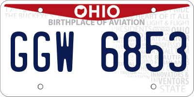 OH license plate GGW6853