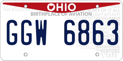 OH license plate GGW6863