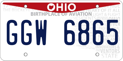 OH license plate GGW6865