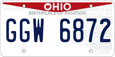 OH license plate GGW6872