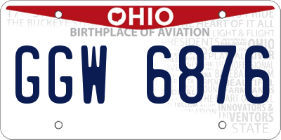 OH license plate GGW6876