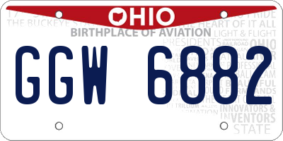 OH license plate GGW6882