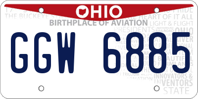 OH license plate GGW6885