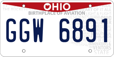 OH license plate GGW6891