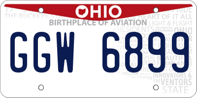 OH license plate GGW6899
