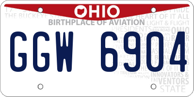 OH license plate GGW6904