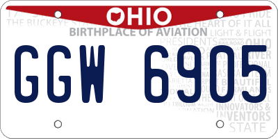 OH license plate GGW6905