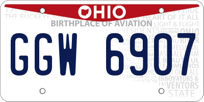 OH license plate GGW6907