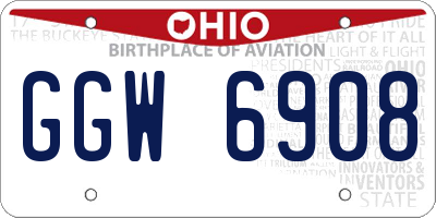 OH license plate GGW6908