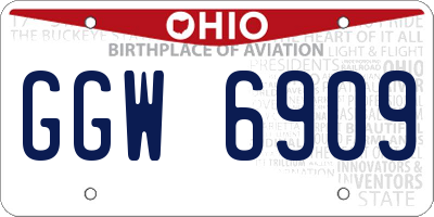 OH license plate GGW6909