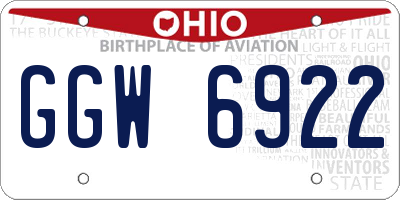 OH license plate GGW6922