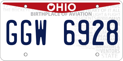 OH license plate GGW6928