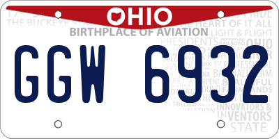 OH license plate GGW6932
